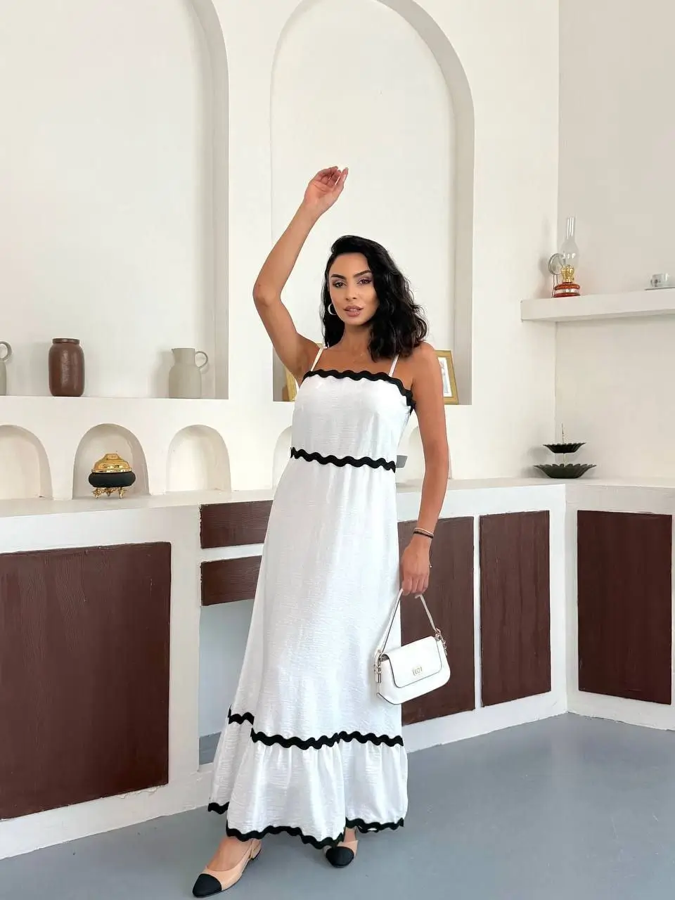 IMG_8872 Sleeveless Linen Maxi Dress with Contrast Trim – Summer Chic - Image 1