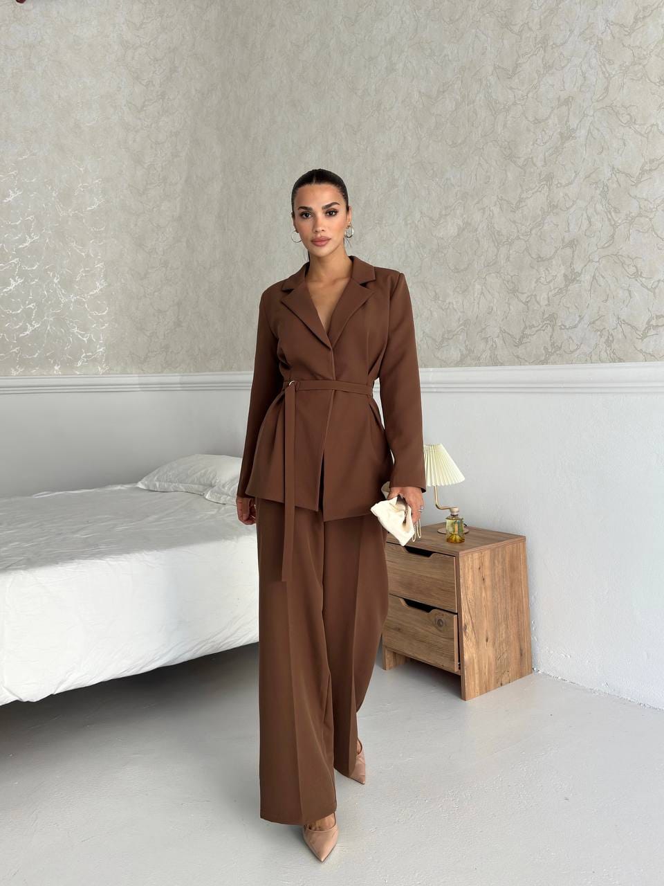 IMG_0224 Women’s Pants and Blazer Set | Elegant Cotton-Polyester Suit - Image 1